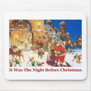 Mousepad Papai noel & Noite de Natal da Sra. Claus no Pólo