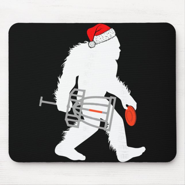 Mousepad Papai Noel Pé Grande Disco Golfe Natal Disc Golfer (Frente)