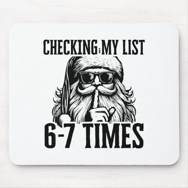 Mousepad Papai Noel Seis Sete 6 7 Meme Divertido Natal Féri (Frente)