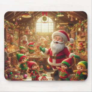 Mousepad Papai Noel + Seus Elfos em um Natal Grosso Férias