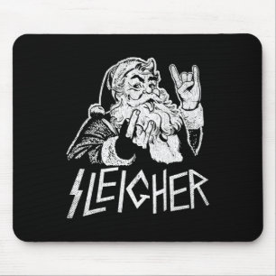 Mousepad Papai Noel Sleigher Rock On Goth Heavy Metal Crist