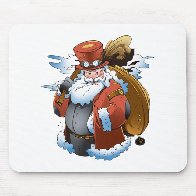 Mousepad Papai Noel Steampunk Natal Estilo Vintage (Frente)