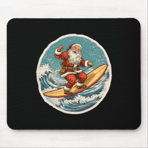 Mousepad Papai Noel Surfando Em Prancha De Surfe Natal Em J