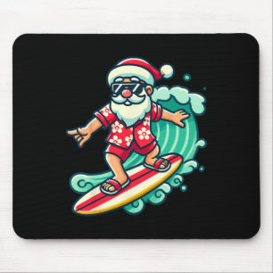 Mousepad Papai Noel Surfando Férias de Natal Tropicais Nata