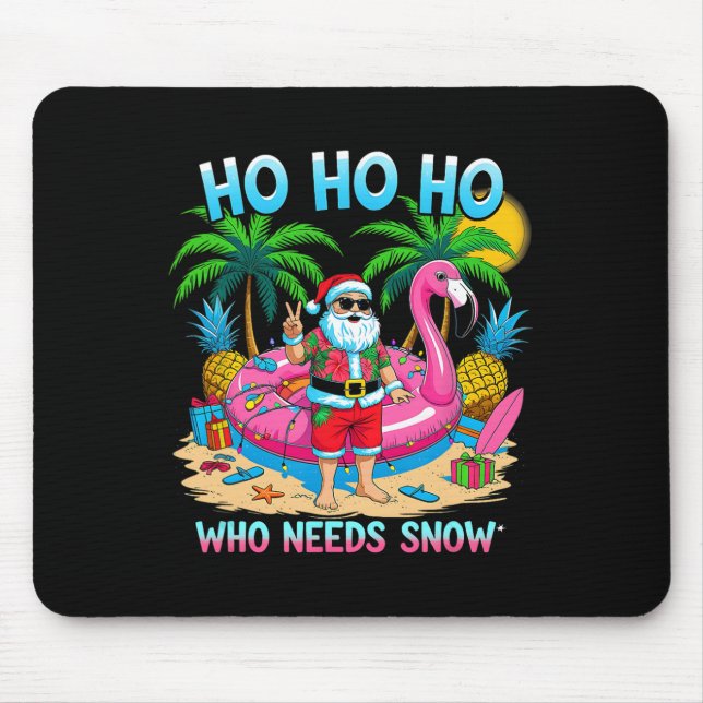 Mousepad Papai Noel Tropical Engraçado Presente de Férias d (Frente)