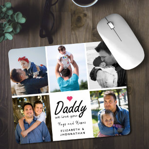 Mousepad Papai nós te amamos Colagem de Fotos Script Pai