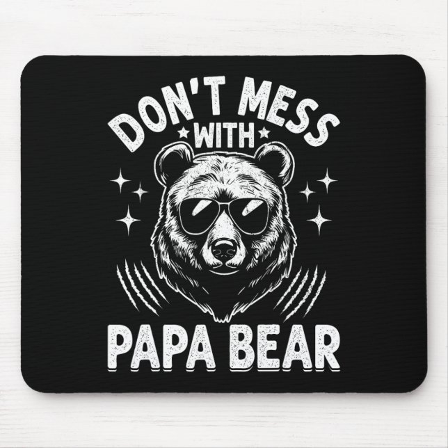 Mousepad Papai Urso Engraçado Não Brinque Com Papai Urso En (Frente)
