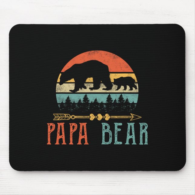 Mousepad Papai Urso Engraçado Presente do Dia dos Pais para (Frente)