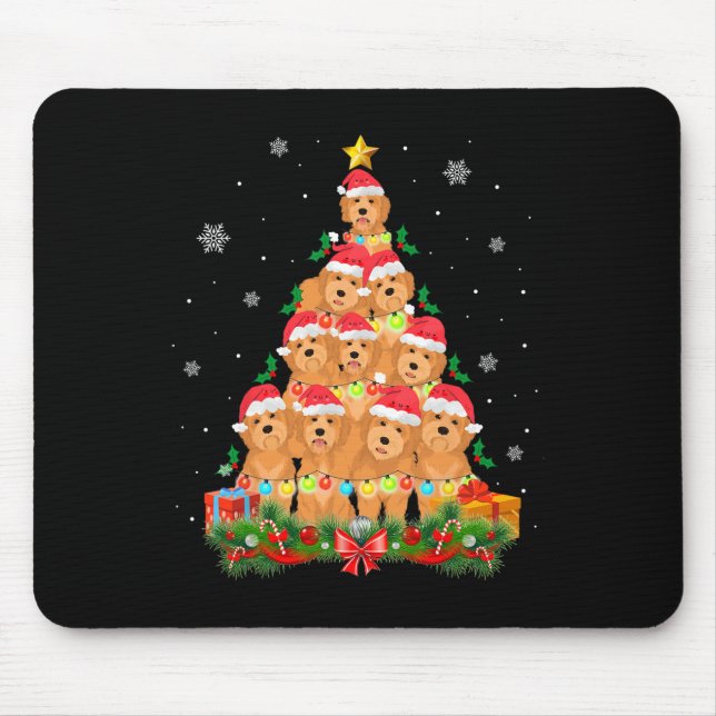 Mousepad Papais noeis Cachorro Cachorro Cachorro Árvore de  (Frente)