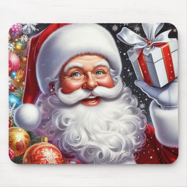 Mousepad Papais noeis clássicos com & ornamentos atuais (Frente)