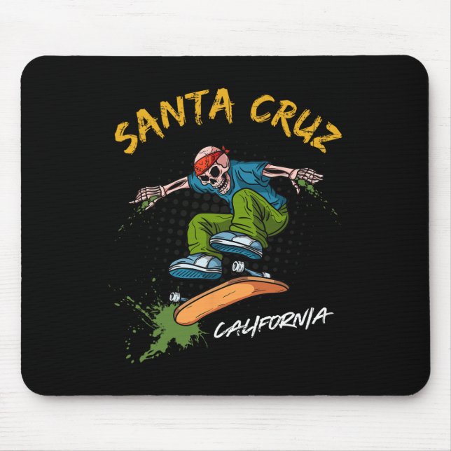 Mousepad Papais noeis-cruz Skeleton Skateboard Beach Funny  (Frente)