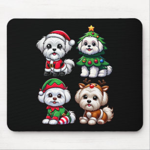 Mousepad Papais noeis De Árvores De Natal Malteses Elf Cão