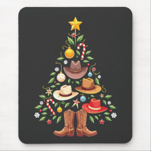 Mousepad Papais noeis de Árvores de Natal Ocidental do Cowb