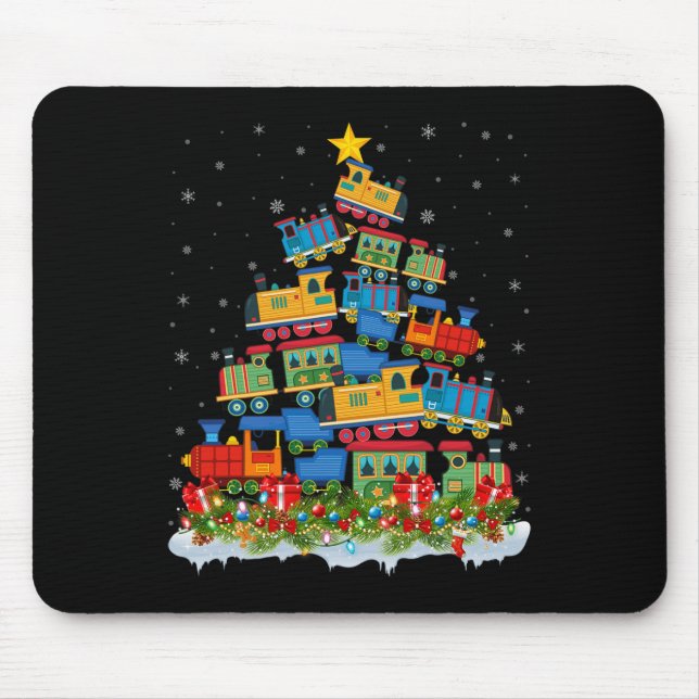 Mousepad Papais noeis de Árvores do Natal do comboio (Frente)