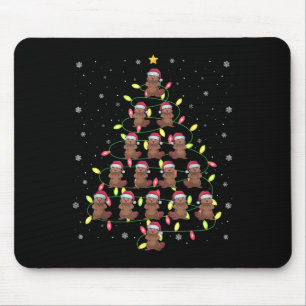 Mousepad Papais noeis de castor Árvore de Natal Luz Rua doc
