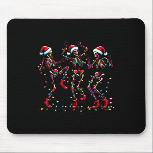 Mousepad Papais noeis de esqueleto dançantes Natal claro