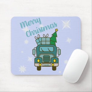 Mousepad Papais noeis de frente de caminhão Feliz Natal