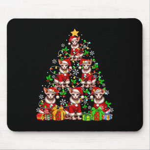 Mousepad Papais noeis De Grupo Sphynx Cats Como Árvore Xmas