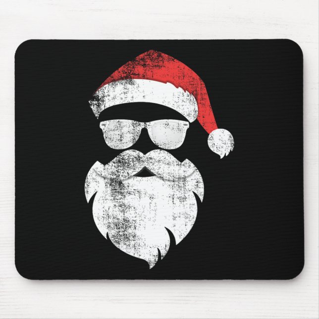 Mousepad Papais noeis de Hipster divertidos frente com barb (Frente)