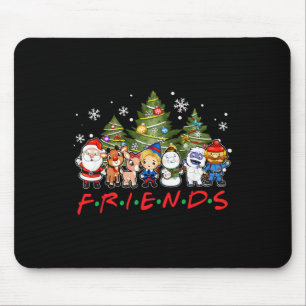Mousepad Papais noeis de Natal Amigos Reindeer Snowman Famí