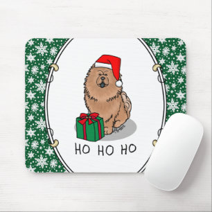 Mousepad Papais noeis de Natal Cachorro de Vaca (canela)