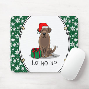 Mousepad Papais noeis de Natal Chocolate Labrador Sempre En