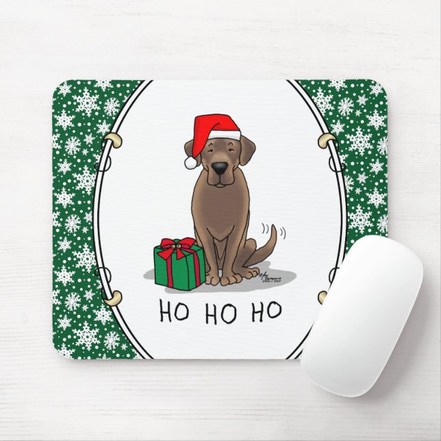 Mousepad Papais noeis de Natal Chocolate Labrador Sempre En (Com mouse)