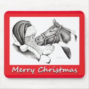 Mousepad Papais noeis de Natal e Cavalo de Pintura