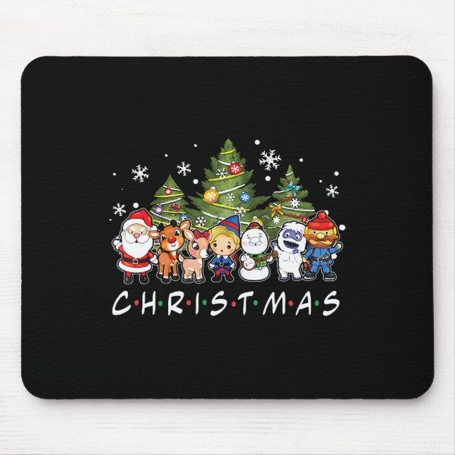 Mousepad Papais noeis de Natal Rudolph Snowman Família Xma (Frente)