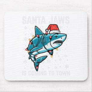 Mousepad Papais noeis de tubarão natalino Tubarão Natal Hom
