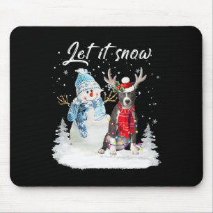 Mousepad Papais noeis do Nose Azul Cachorro Natal Snowman X