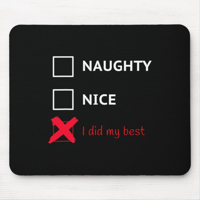 Mousepad Papais noeis Engraçados Lista Xmas - Malvado (Frente)