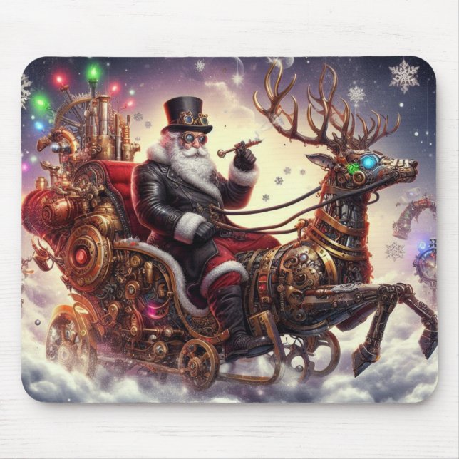 Mousepad Papais noeis/Estaleiro de renas Natal/Inverno (Frente)