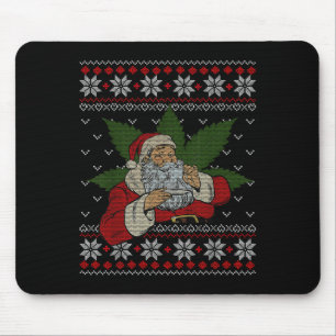 Mousepad Papais noeis Fumando Erva Humor Feliz Natal