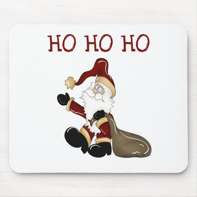 Mousepad Papais noeis HO HO Camisetas e presentes (Frente)