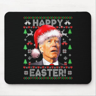 Mousepad Papais noeis Joe Biden Felz pascoa Ugly Christmas
