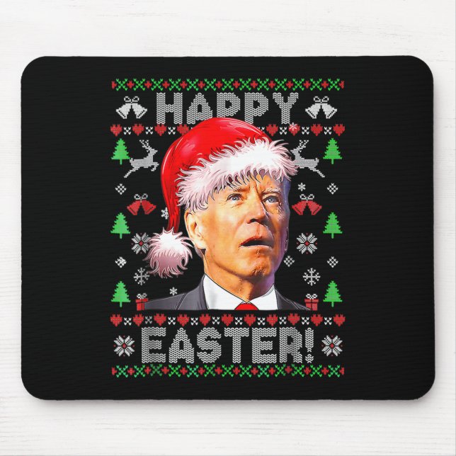 Mousepad Papais noeis Joe Biden Felz pascoa Ugly Christmas  (Frente)