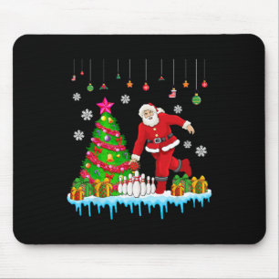 Mousepad Papais noeis Jogando Boliche Árvore de Natal Jogad