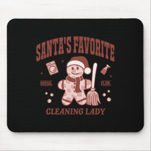 Mousepad Papais noeis Limpeza Favorita Senhora Retro Hou