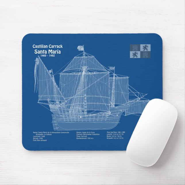 Mousepad Papais noeis Maria - ABD de Planos de Impressão Bl (Com mouse)