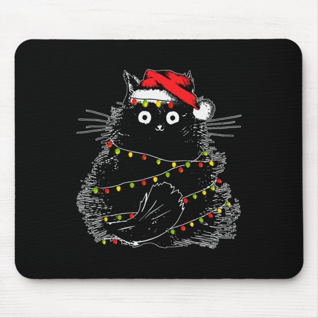 Mousepad Papais noeis Negros De Gato Arrependido Na Árvore  (Frente)