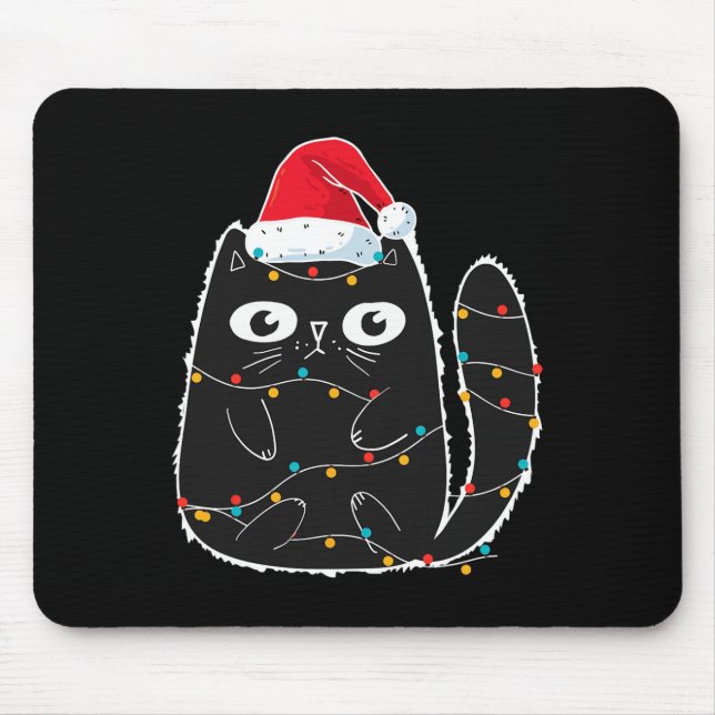 Mousepad Papais noeis Negros Gatos Tangidos No Pão De Gato  (Frente)