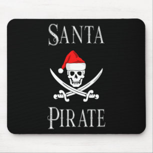 Mousepad Papais noeis Pirata Caveira Espadas de Natal Barco