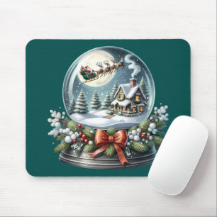 Mousepad Papais noeis Sleigh Ride in Snow Globe Wonderland