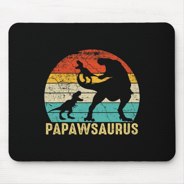 Mousepad Papawsaurus Rex Papaw Dinossauro 2 Crianças Dia do (Frente)
