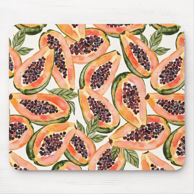 Mousepad Papaya Fruta Watercolor (Frente)