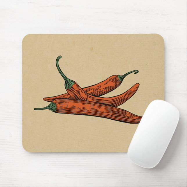 Mousepad Papel de Artesanato do estilo de colheita do chili (Com mouse)