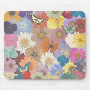 Mousepad Papel de embrulhamento da ventoinha floral colorid