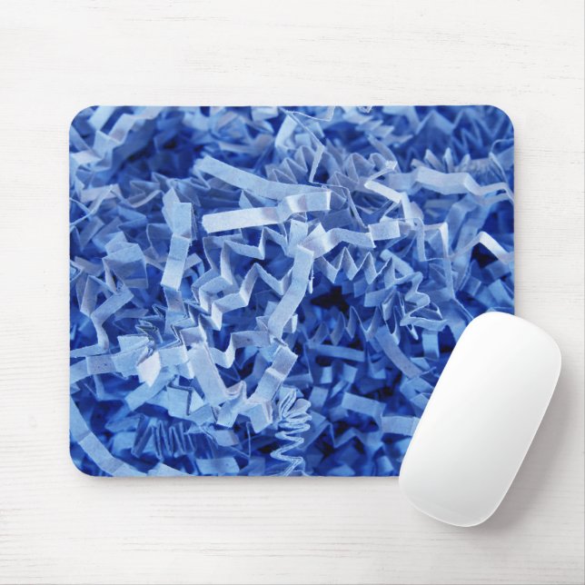 Mousepad Papel de enchimento do Reciclar em pedaços azuis (Com mouse)