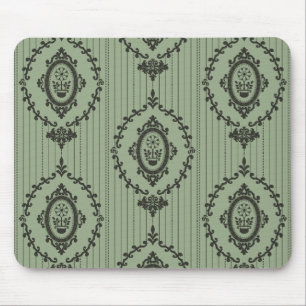 Mousepad Papel de parede barroco em verde